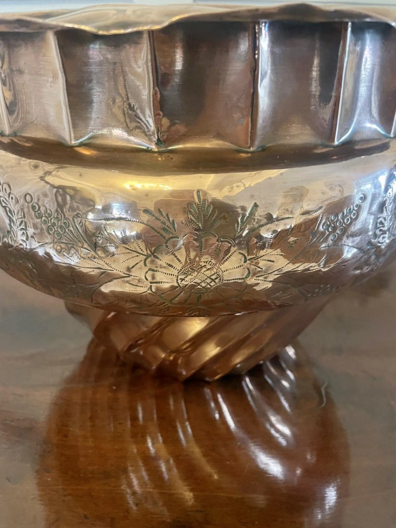 Unusual Antique Victorian Quality Copper Jardiniere - Image 6